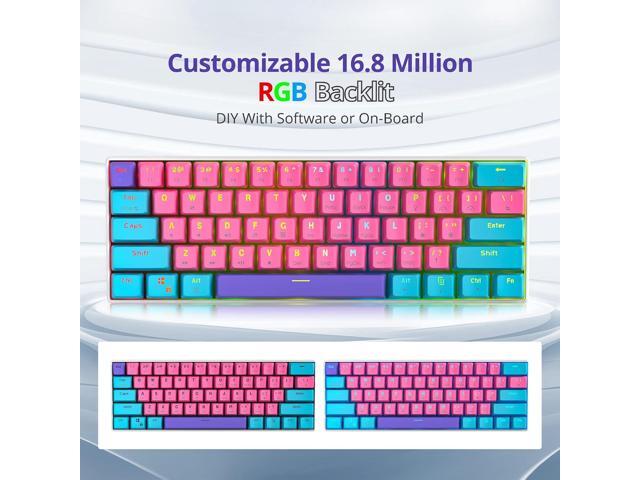 Fogruaden 60% Mechanical Keyboard, 61 Keys Gaming Keyboard, RGB Backlit, Ultra-Compact 60 Percent Wired Keyboard for Win/Mac PC Gamer, Easy to...