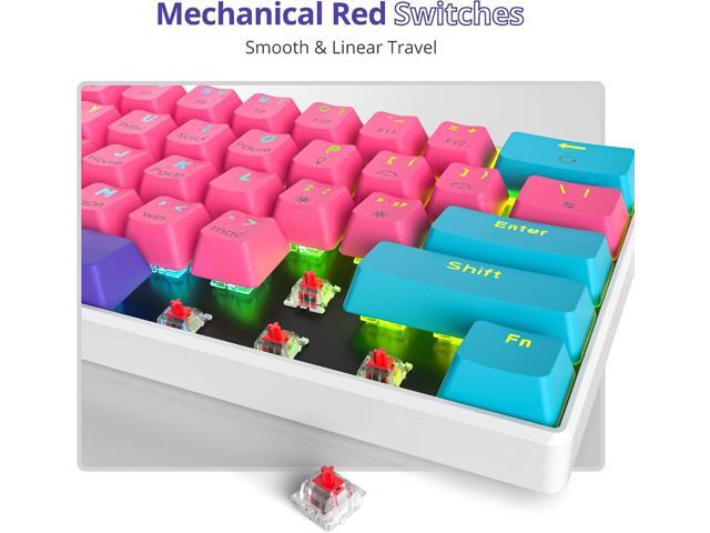 Fogruaden 60% Mechanical Keyboard, 61 Keys Gaming Keyboard, RGB Backlit, Ultra-Compact 60 Percent Wired Keyboard for Win/Mac PC Gamer, Easy to...