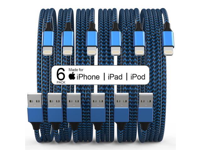 6Pack(3/3/6/6/6/10 FT)[Apple MFi Certified] iPhone Charger Long Lightning Cable Fast Charging High Speed Data Sync USB Cable Compatible iPhone.