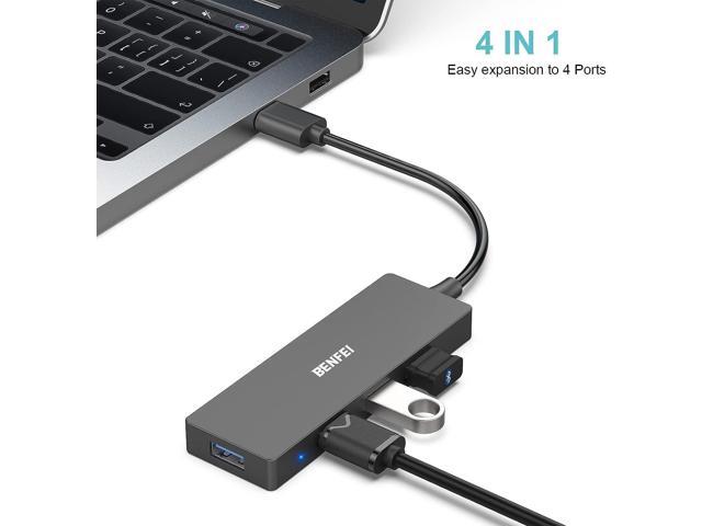 2 Pack USB 3.0 Hub 4-Port, Ultra-Slim USB 3.0 Hub Compatible for MacBook, Mac Pro, Mac Mini, iMac, Surface Pro, XPS, PC, Flash Drive, Mobile HDD