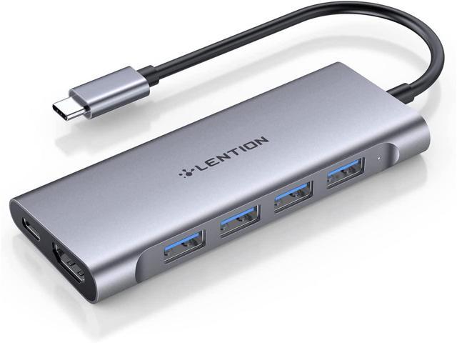 LENTION USB-C Multi-Port Hub with 4K HDMI Output, 100W PD, 4 USB 3.0 Compatible 2023-2016 MacBook Pro, New Mac Air & Surface, Chromebook, More,. photo