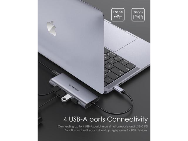 LENTION USB-C Multi-Port Hub with 4K HDMI Output, 100W PD, 4 USB 3.0 Compatible 2023-2016 MacBook Pro, New Mac Air & Surface, Chromebook, More,...
