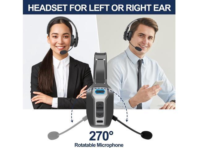Trucker Bluetooth Headset, V5.2 Wireless Headset with Upgraded Microphone AI Noise Canceling, On Ear Bluetooth Headphone with Mute for Driver...