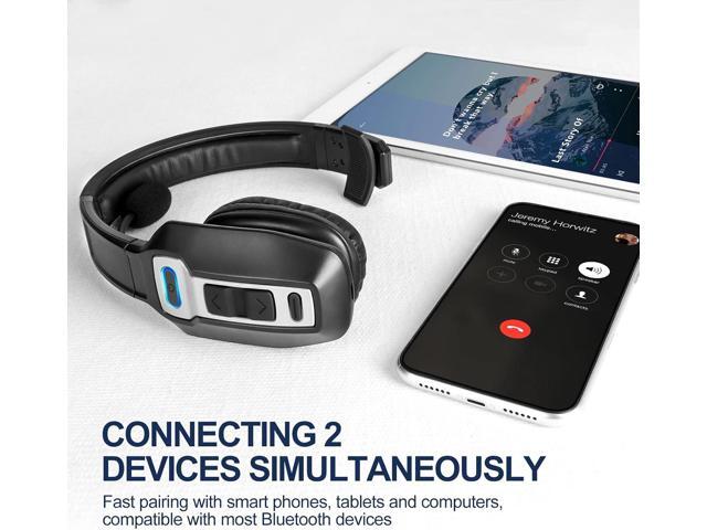 Trucker Bluetooth Headset, V5.2 Wireless Headset with Upgraded Microphone AI Noise Canceling, On Ear Bluetooth Headphone with Mute for Driver...