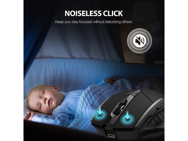 INPHIC Wireless Mouse, inphic Rechargeable Gaming Mouse with USB Nano Receiver for Notebook, PC, Laptop, Computer, MacBook (Black )