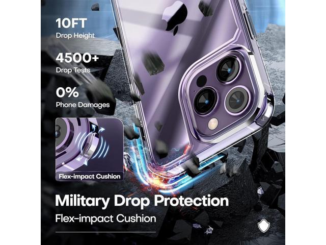 TAURI for iPhone 14 Pro Case, [3 in 1] 1X Clear Case [Not-Yellowing] with 2X Screen Protectors, [Military Grade Drop Protection] Slim Shockproof...