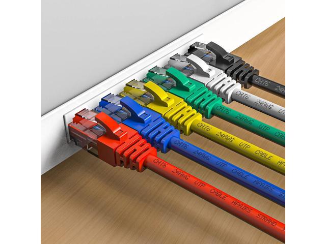 Cat6 Patch Cables 6 Feet (6 Pack), Cat 6 Ethernet Cable, 24AWG CCA Cord, UTP Network, Internet Cable, Compatible for PC, Laptop, Routers, Switches,...