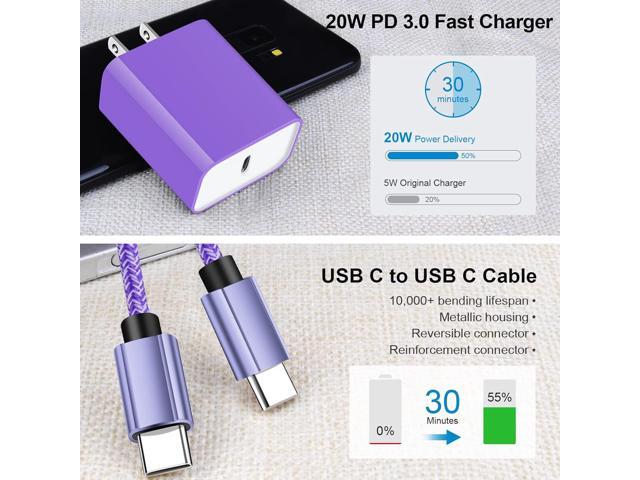 Fast Charger Type C Fast Charging for Samsung Galaxy A16 A15 5G A14 S25 Ultra A55 A54 A53 A35 A13 A03s S24 S23 S22 S21 FE S20, Pixel 9 8a 7 Pro,...