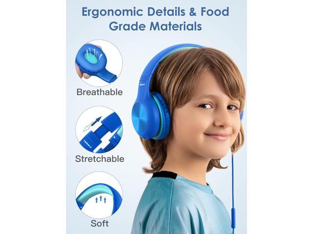 Kids Headphones with Cord, Over-Ear Headphones for Kids with Microphone, 85/94dB Volume Limit Headset for Kids with Shareport, Wired Headphones for...