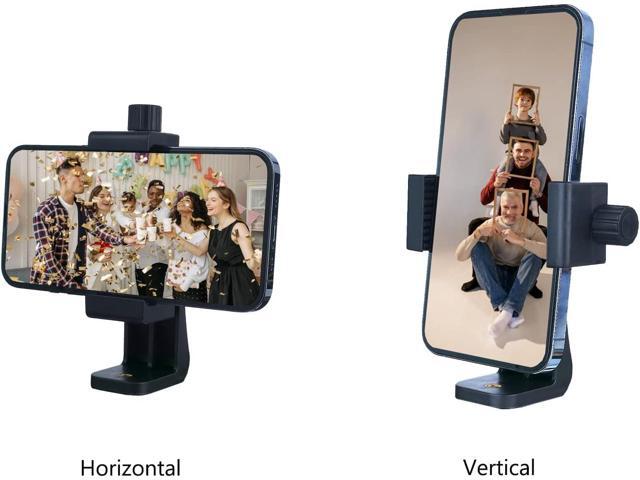 Phone Tripod Mount Adapter with Smartphone Remote Controller, Phone Holder Clip Compatible with iPhone and Other Cell Phones