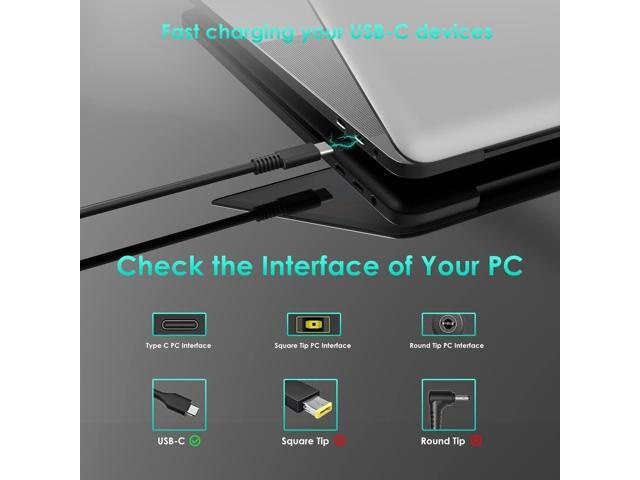USB C Laptop Charger 100W AC Laptop Power Adapter with 12W USB A Output for MacBook ASUS Huawei Lenovo HP Dell Samsung Acer Toshiba Chromebooks and...