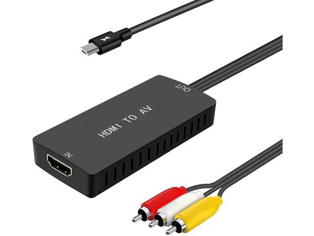 HDMI to RCA Converter, HDMI to Composite Video Audio Converter Adapter, HDMI to AV, Supports PAL/NTSC for PS4, Xbox, Switch, TV Stick, Blu-Ray, DVD...