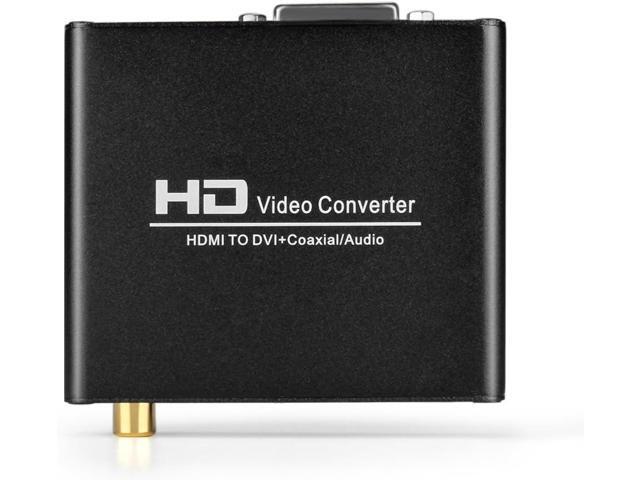 TNP HDMI to DVI Converter with Audio Out - HDMI to DVI Video Audio Adapter Sound Splitter to 3.5mm AUX Auxiliary / 2 RCA Stereo & Coaxial Output...