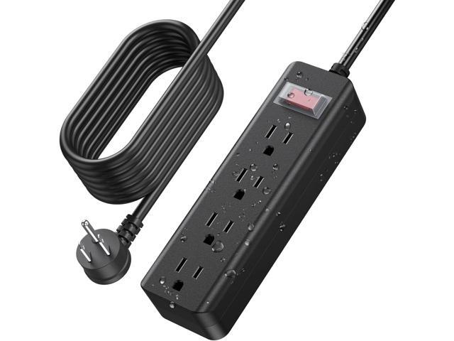 CCCEI Outdoor Waterproof 25 FT Flat Plug Extension Cord Power Strip,1500J Surge Protector Weatherproof Indoor Exterior Multiple Outlet, 25 Foot...