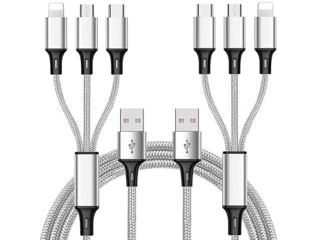 ONLYTANG Multi Charging Cable, (2Pack 5FT) Multi USB Charger Cable Aluminum Nylon 3 in 1 Universal Multiple Charging Cord with Type-C/Micro USB...