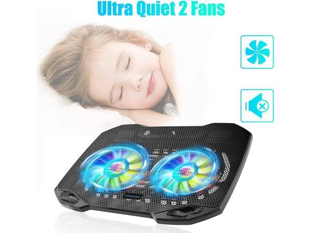 Laptop Cooling Pad, Gaming Laptop Cooler with 2 Quiet Big Fans, RGB 7 Color Light Change, Portable USB Laptop Stand 11 to 15.6 Inch, Slim and Easy...