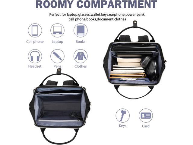 EMPSIGN 17 Inch Laptop Backpack for Women, Work Business Travel Computer College Bags, Large Capacity Water-repellent Quilted Casual Daypack with...