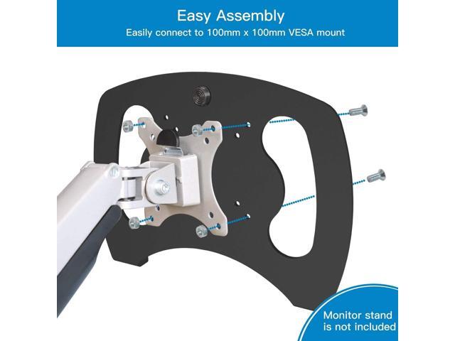 Laptop Tray Steel Notebook Holder for Monitor VESA Mount Stand Fits VESA 100x100 mm Mounting Holes with M4 Screws, 22lbs Capacity with Vented...