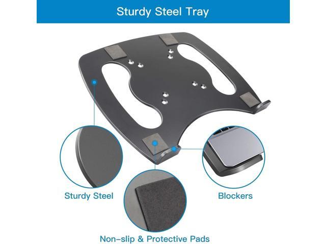Laptop Tray Steel Notebook Holder for Monitor VESA Mount Stand Fits VESA 100x100 mm Mounting Holes with M4 Screws, 22lbs Capacity with Vented...