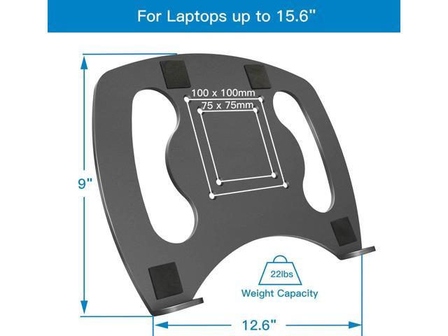 Laptop Tray Steel Notebook Holder for Monitor VESA Mount Stand Fits VESA 100x100 mm Mounting Holes with M4 Screws, 22lbs Capacity with Vented...
