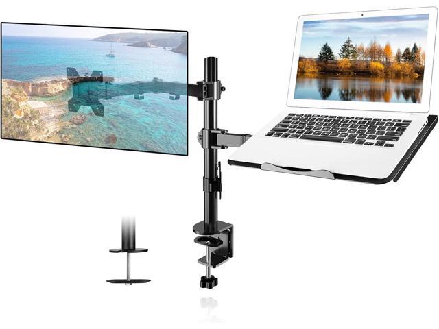 Suptek Monitor and Laptop Mount Holds 13-32 inch Computer Screen,Adjustable Monitor Arm Stand with Laptop Tray for 13-27 inch,Hold 22 lbs, with...