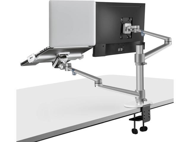 Viozon Monitor and Laptop Mount, 2-in-1 Adjustable Dual Arm Desk Mounts Single Desk Arm Stand/Holder for 17 to 32 Inch LCD Computer Screens, Extra...