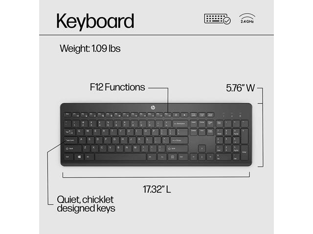 HP - 230 Full-size Wireless Keyboard - Black - image 6