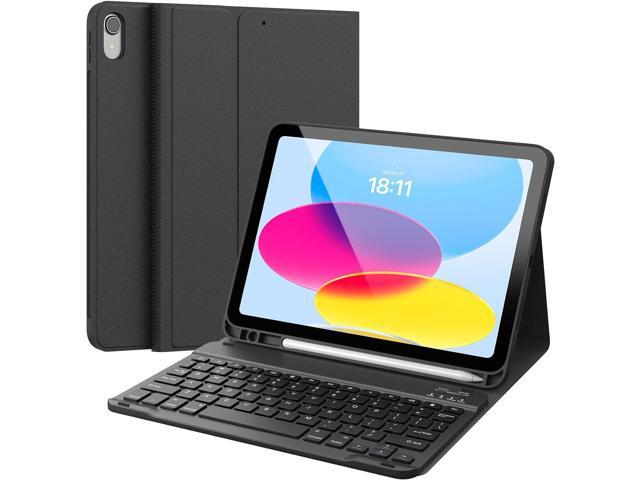 Keyboard Case for iPad 10th Generation 10.9-inch 2022, Detachable Bluetooth Keyboard, Stand Folio Keyboard Cover with Pencil Holder, Rechargeable...