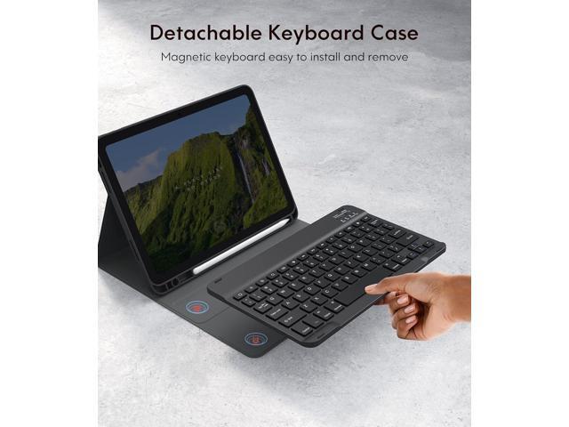 Keyboard Case for iPad 10th Generation 10.9-inch 2022, Detachable Bluetooth Keyboard, Stand Folio Keyboard Cover with Pencil Holder, Rechargeable...
