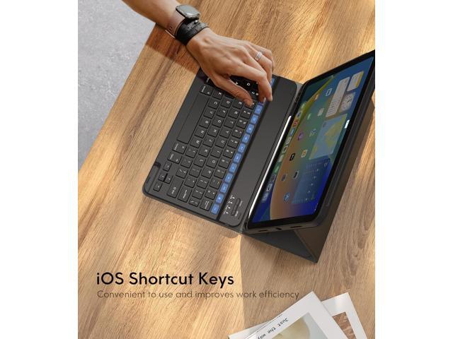 Keyboard Case for iPad 10th Generation 10.9-inch 2022, Detachable Bluetooth Keyboard, Stand Folio Keyboard Cover with Pencil Holder, Rechargeable...
