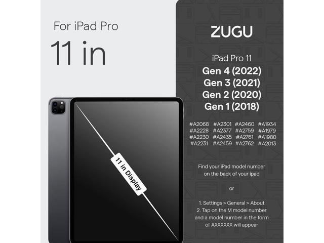 ZUGU Case iPad Pro 11 Inch Case, 1st/2nd/3rd/4th Generation 2018/2020/2021/2022, Slim Protective Cover, Wireless Apple Pencil Charging, Convenient...