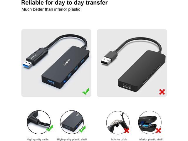 BENFEI USB 3.0 Hub, 4 Ports USB Splitter Ultra-Slim USB Expander for Mouse, Keyboard, Flash Drive, U Disk, Printer Compatible with Laptop, Desktop...