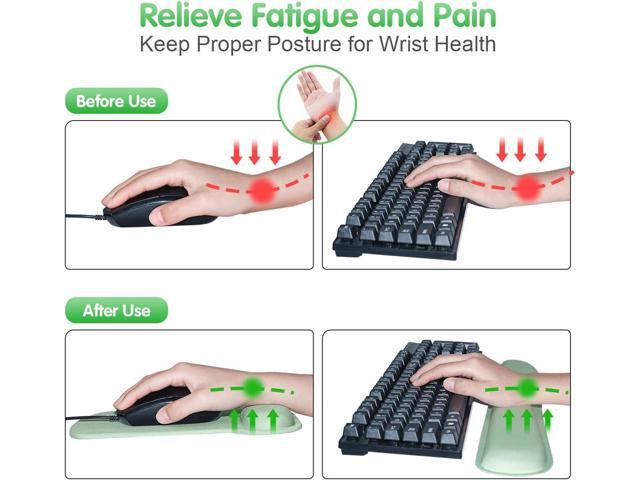 QINGLER Ergonomic Mouse Pad with Wrist Support, Comfortable Keyboard Wrist Rest, Memory Foam Keyboard Pad and Soft Gel Mouse Pad, Easy Typing and...