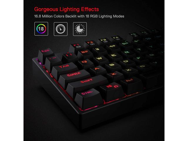 K582 RGB Mechanical Gaming Keyboard, 100% 104 Keys Standard Layout Gaming Keyboard with Double-Shot ABS Keycaps, Dynamic 16.8M RGB Backlit & Linear...