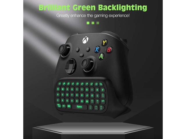 TiMOVO Green Backlight Keyboard for Xbox One, Xbox Series X/S,Wireless Chatpad Message KeyPad with Headset & Audio Jack,Mini Game Keyboard Fit Xbox...