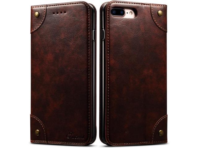 SINIANL iPhone 8 Plus Case, iPhone 7 Plus Case, Leather Wallet Folio Case Magnetic Closure Flip Cover with Stand and Credit Card Slot for iPhone 8...