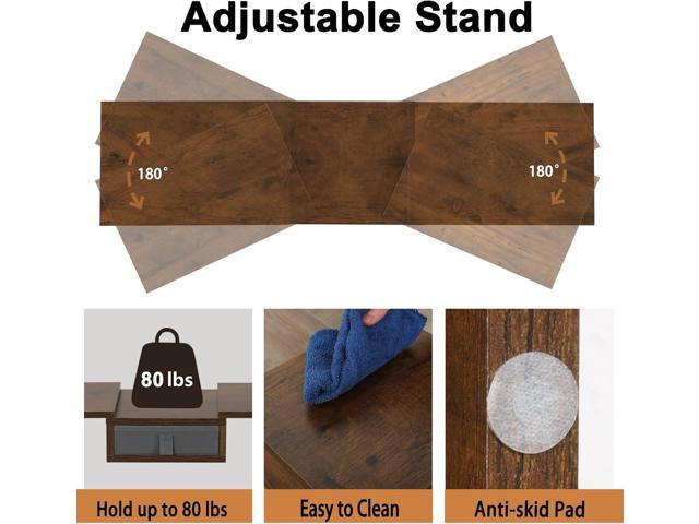 TEAMIX 3 Shelf Monitor Stand Riser with Drawer-Length and Angle Adjustable Dual Monitor Riser with Storage Corner Desk Shelf Organizer Large...