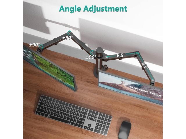 WALI Dual Monitor Desk Mount, Monitor Stand for 2 Monitors Up to 27inch, Dual Monitor Mount Max 22lbs for Home, Office, School (M002), Black