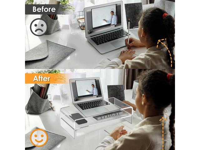 Acrylic Monitor Stand Riser Clear Computer Monitor Stand (Big)