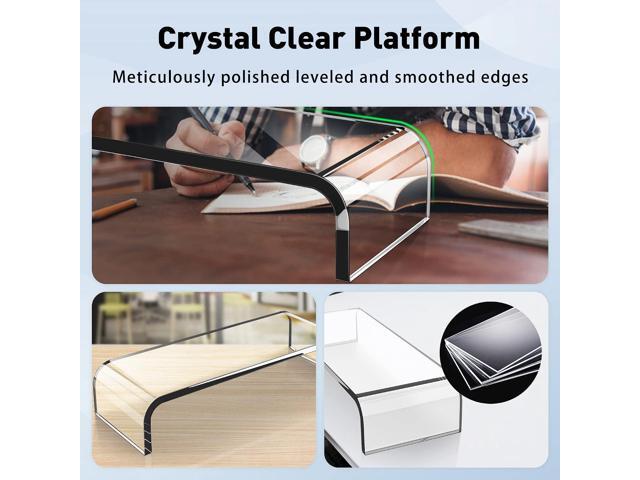 AboveTEK Acrylic Monitor Stand, Premium Large Monitor Riser 20 inch, Crystal Clear Acrylic Computer Stand Laptop Desk Stand for Home Office Printer...