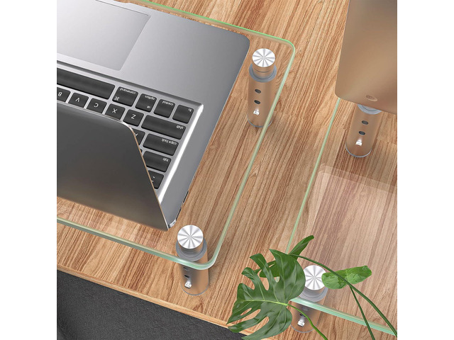 Hemudu 2 Pack Monitor Stand -3 Adjustable Height Monitor Riser, Computer Monitor Stand, Desktop Organizer, Monitor Stand Riser for PC, Computer,...