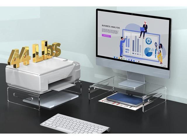 Zimilar 2 Pack Monitor Stand Riser, Acrylic Monitor Stand for Computer, Laptop, Printer, Notebook, Premium Clear Laptop Stand Acrylic Monitor Riser...