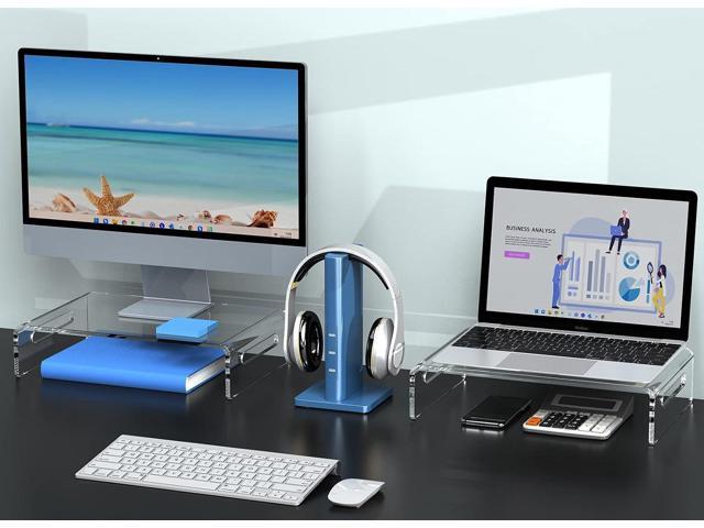 Zimilar 2 Pack Monitor Stand Riser, Acrylic Monitor Stand for Computer, Laptop, Printer, Notebook, Premium Clear Laptop Stand Acrylic Monitor Riser...