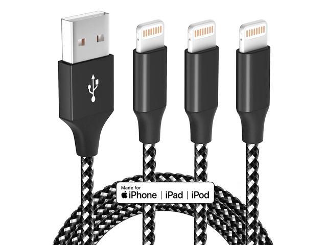 KEHIPI iPhone Charger 3 Pack 10 ft Apple MFi Certified Lightning Nylon Braided Cable Fast Charging Cord Compatible with iPhone 13 12 11 Pro Max XR...
