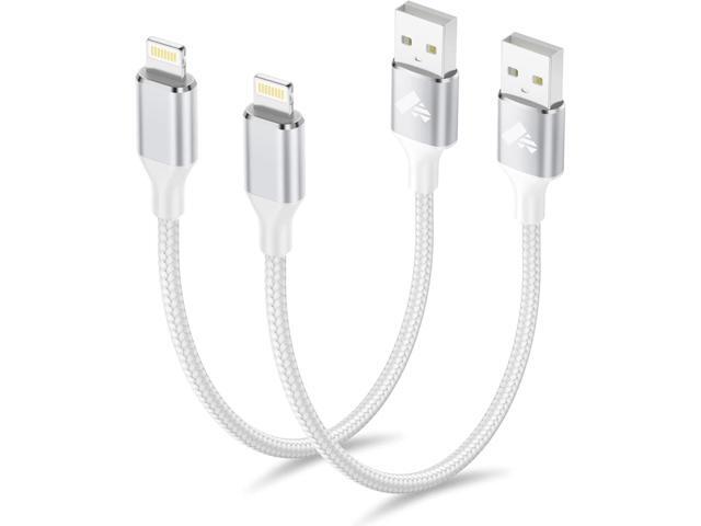 Aioneus Short iPhone Charger Cord 1ft 2Pack, Apple Certified USB A to Lightning Cable 1 Foot Nylon Braided Short iPhone Cable Fast Charging for...