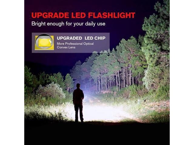 LETMY LED Tactical Flashlight S2000 [4 Pack] - High Lumens, Zoomable, 5 Modes, Waterproof Handheld LED Flashlight - Best Camping, Outdoor,...