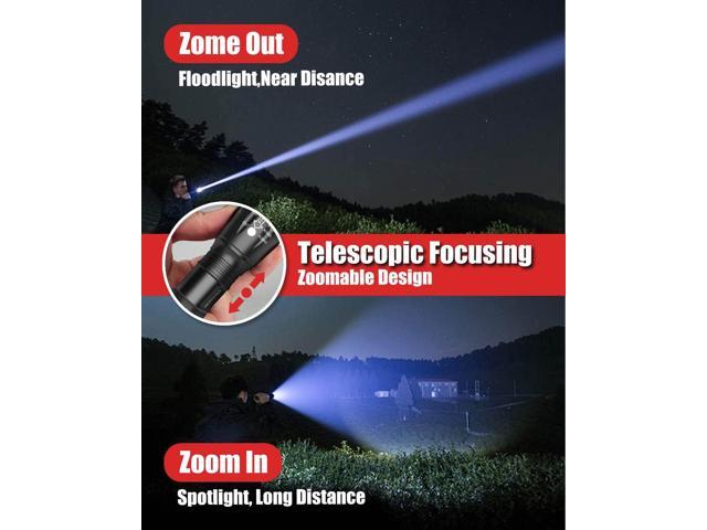 Victoper LED Flashlight 2 Pack, Bright Tactical Torch High Lumens with 5 Modes, Waterproof Zoomable Flash Light for Outdoor, Gifts for Men, Dorm...