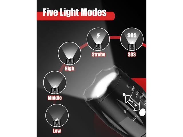 Victoper LED Flashlight 2 Pack, Bright Tactical Torch High Lumens with 5 Modes, Waterproof Zoomable Flash Light for Outdoor, Gifts for Men, Dorm...
