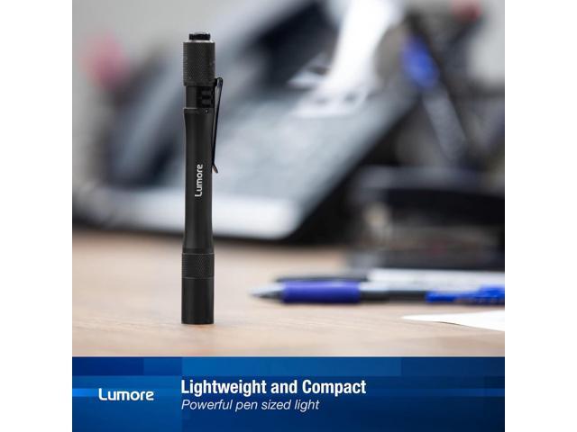LUMORE Pen Light 4 Pack 100 Lumens Each, 2 Hour Run Time, Battery Powered Handheld Flashlight, Durable & Waterproof, Perfect for EDC, Camping &...