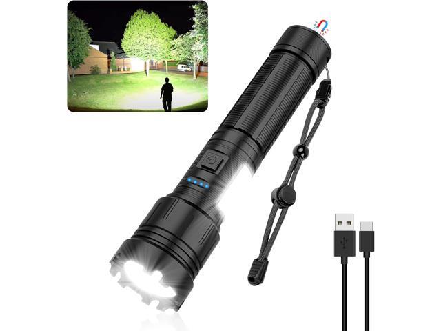 Magnetic Rechargeable Flashlight High Lumens, Super Bright LED Flash Light with COB Work Light, USB C, 7 Modes, Zoomable, IPX6 Waterproof Tactical...